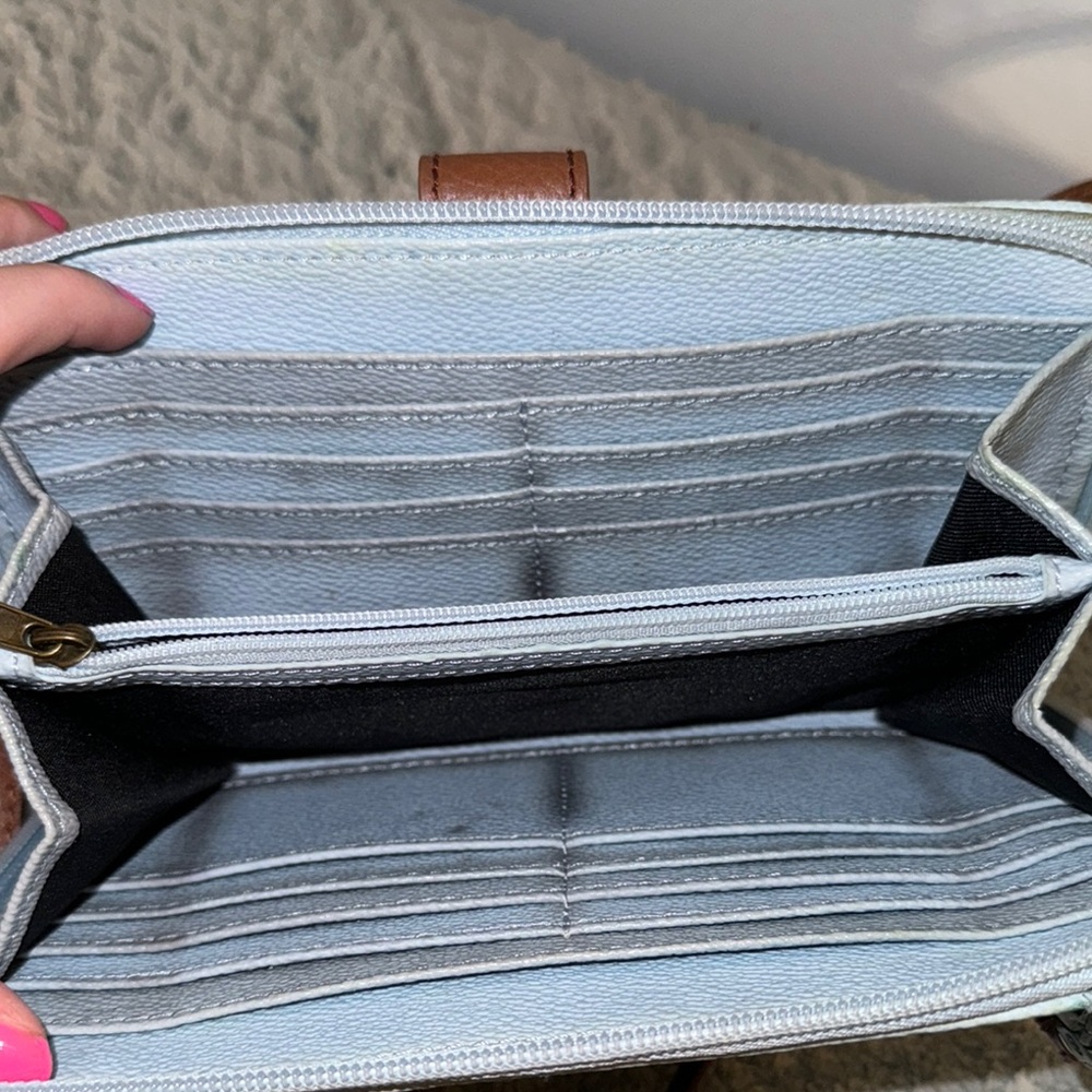 Floral Crossbody Bag with Brown Accents - Picture 5 of 5